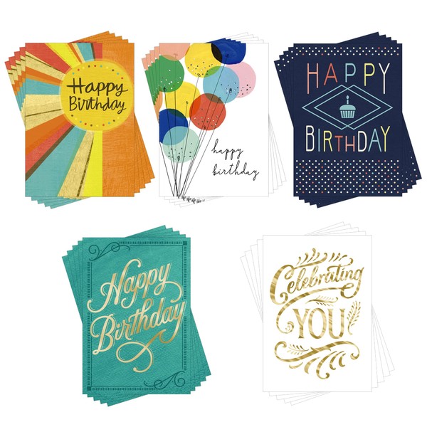 Hallmark Business (25 Pack) Assorted Birthday Cards (Classic Collection) for Customers, Employees, Clients, Members, Groups, Associations, Organizations, Churches, Patients, Staff