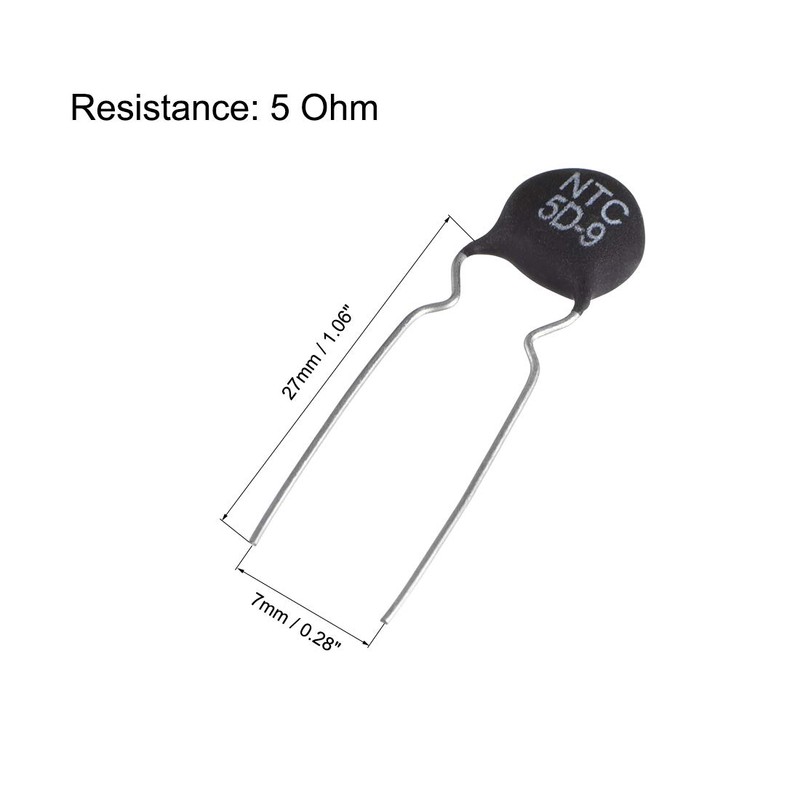 uxcell NTC Thermistor Resistors 5D-9 3A 5 Ohm Inrush Current