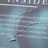 Cimenexe Bohemian Crystal Butterfly Choker Necklace Silver Sapphire Butterfly Pendant