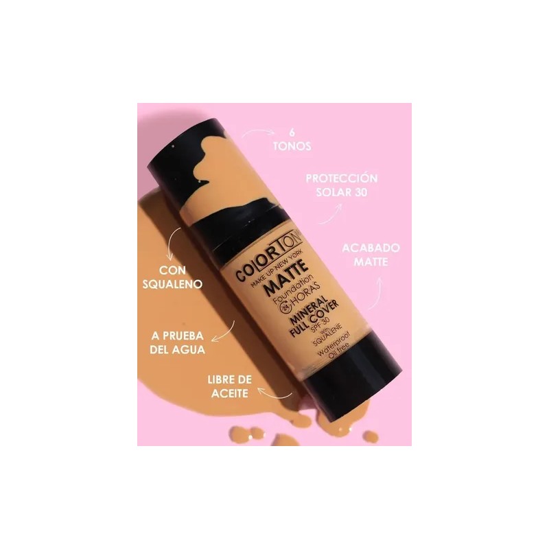 Maquillaje Líquido Mineral Full Cover Colorton Matte