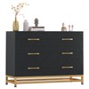 GarveeHome Black Dresser for Bedroom with 6 Drawers, Wood Chest