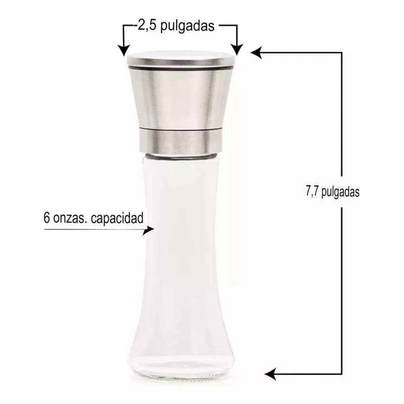 Juego De Molinos Sal Y Pimienta Cristal Molinillos Y Embudo
