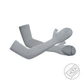 OH! ANY TIME ANY WEAR Cycling Sun Protection Arm Sleeves for Women UPF 50+ Summer Outdoor Cooling Long Gloves, 078 Dark Grey, Medium