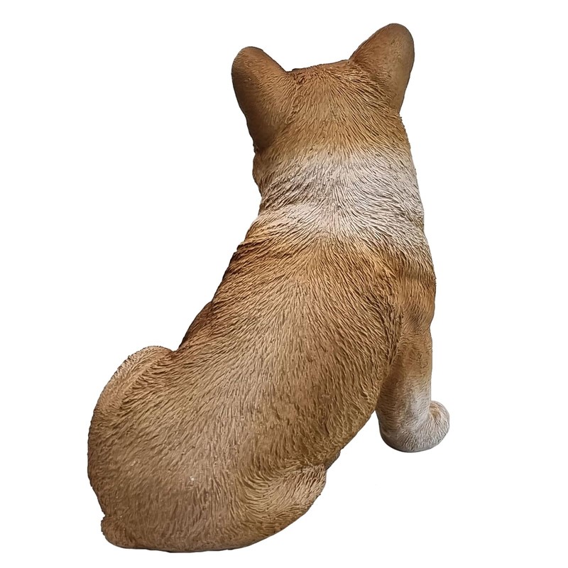 Fachhandel Plus Decorative Corgi Animal Figurine Dog Puppy Sitting Detailed