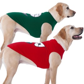 IECOii 2 Pack Pet Tank Top Tee Sleeveless| 3X-Large |Summer Dog Clothes Apparel,Pet Funny Costume Doggy T-shirts Clothing for Large Dog Puppy Outfit Keep Body Heat Hot Weather Holiday Party, Red+Green