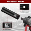 MIXPOWER 1" Drive 33mm Extra Deep Impact Socket,8-Inch Long,6-Point,Metric,Truck Wheel