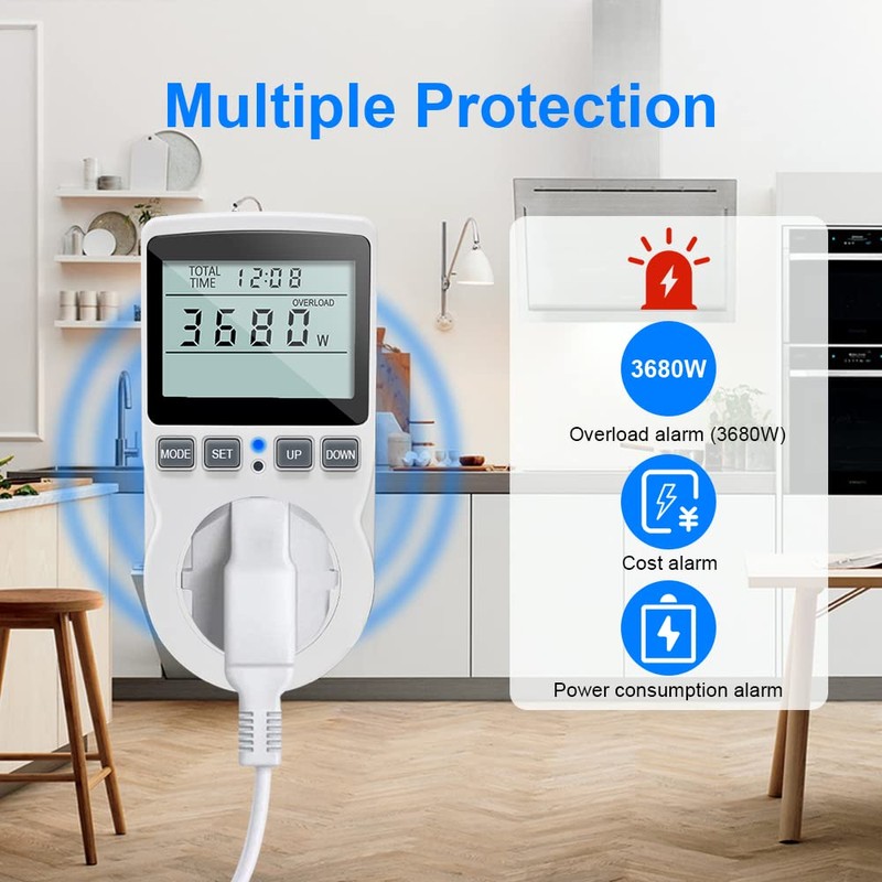 KETOTEK Energy Cost Meter, Electricity Meter for Socket with 11