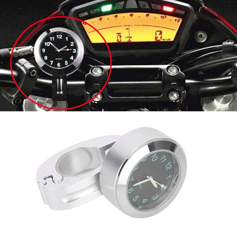 Akozon Motorcycle Handlebar Watch 22 mm Universal Handlebar Watches Clock