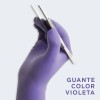 Guantes descartables Ambiderm Plus color violeta talle P de látex