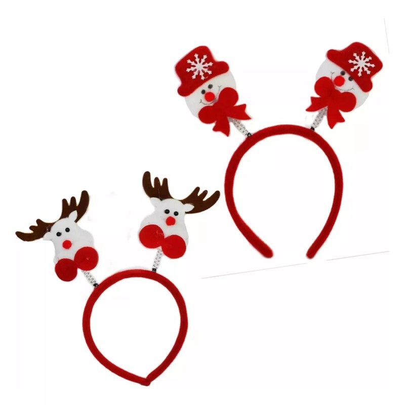 RIVERSOFY Kit 12 Diademas Navidad Reno Muñeco Santa Oso Fiesta