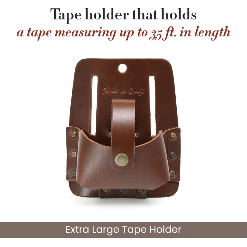 Style n Craft Extra Large Tape Holder, Full-Grain Leather Tool