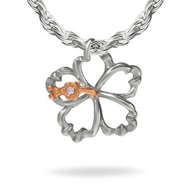 locomocoaloha Hawaiian Jewelry Necklace Pendant Head silver925 Pink Hibiscus [Genuine Warranty]