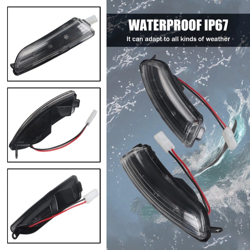 WF-AUTO Clear LED Wing Side Mirror Blinker Turn Signal Lamps