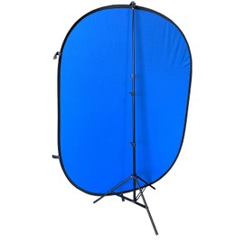 ePhotoInc Portable Double-Sided Background Reversible Chroma Key Blue and Gray Background Kit