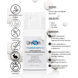 HYALURON BIOTIC-CERA Crema Hidratante Facial Protección y Regeneración de la Función Barrera de la Piel Relleno de Arrugas, 50 ml