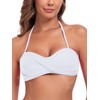 Ocean Blues - Traje de baño halter para mujer, blanco-1,
