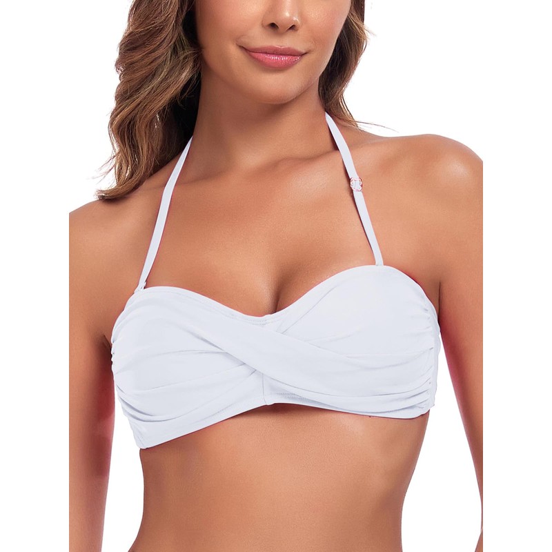 Ocean Blues - Traje de baño halter para mujer, blanco-1,