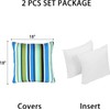 Enipate Inserts Included Outdoor Throw Pillows, Pack of 2 Striped