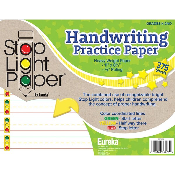 Eureka Back to School Stop Light Handwriting Practice Paper for Students, 375 pc