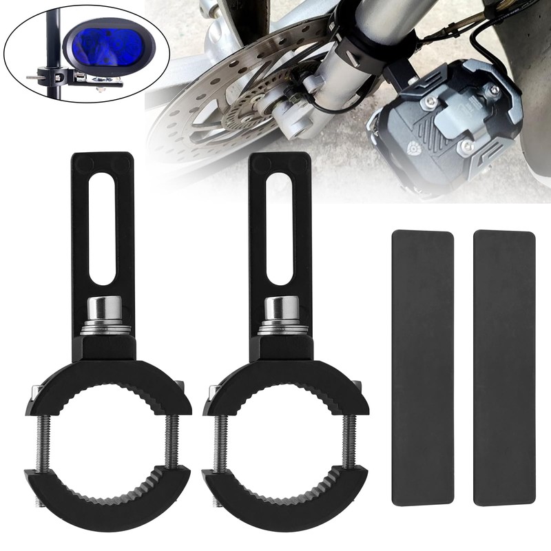 Biqing 2PCS Motorcycle Spotlights Mounting Brackets,Aluminium Front Fork Tube Clamp