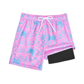 Resiprolty Toddler Swim Trunks Size 8 with Compression Liner Quick Dry Toddler Bathing Suits Boys Swim Shorts Swimsuit Boy Kids Swimwear