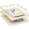 LELYFIT 2 Tier A4 Metal in Trays, Stackable Office Desk