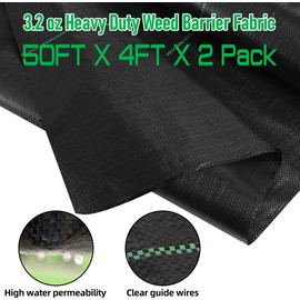 LAVEVE 4FT x 100FT Weed Barrier Landscape Fabric, 3.2oz Premium Heavy Duty Garden Cloth, Ground Cover for Gardening, Farming