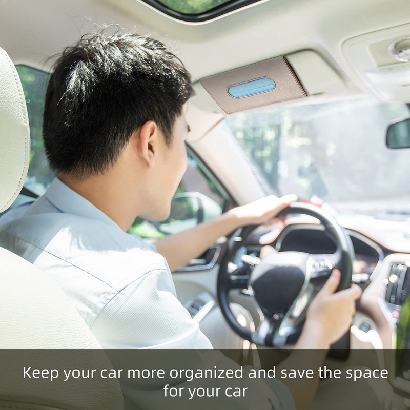 Hifrom Car Sunshade Tissue Box, Leather Car Tissue Holder, Car