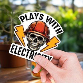 Electrician Sticker 8 Pcs (Large Size) Vinyl Stickers Laptop Waterproof Decal for Adult Car Bumper Water Bottle Notebook Luggage Window Funny Decorations - Size 4 Inches