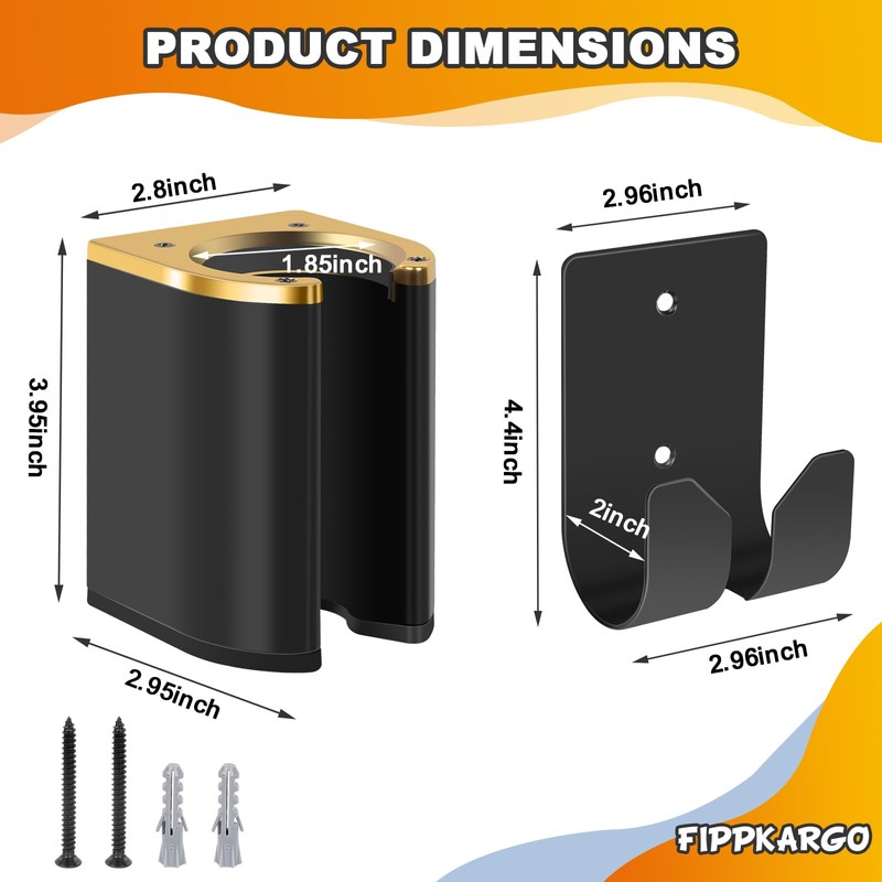 Fippkargo Wall Mount Holder Compatible with Dyson Airwrap/Airstrait Styler, Hair