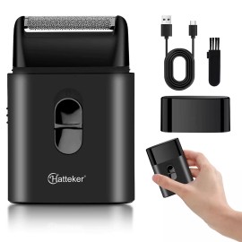 Hatteker Men's Razor Rechargeable Electric Shaver Pop-Up Trimmer Wet Dry Cordless US Mini - Mini Black