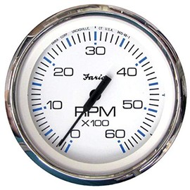 Faria 33807 Chesapeake 6000 RPM Tachometer , White