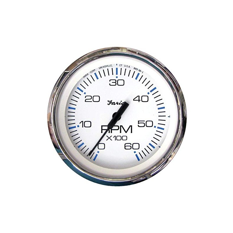 Faria 33807 Chesapeake 6000 RPM Tachometer , White