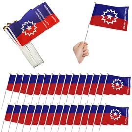 30pack Juneteenth Flag Small Stick 5'' X 8''- Handheld Happy Juneteenth Flags for Juneteenth Decorations African Afro American Festival Celebration Supplies for June 19th 1865 Independence Day Flags