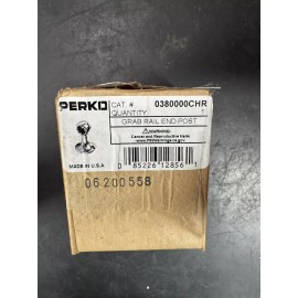 Perko 0380 000 CHR Chrome Plated Bronze Grab Rail - End Post For 1" OD