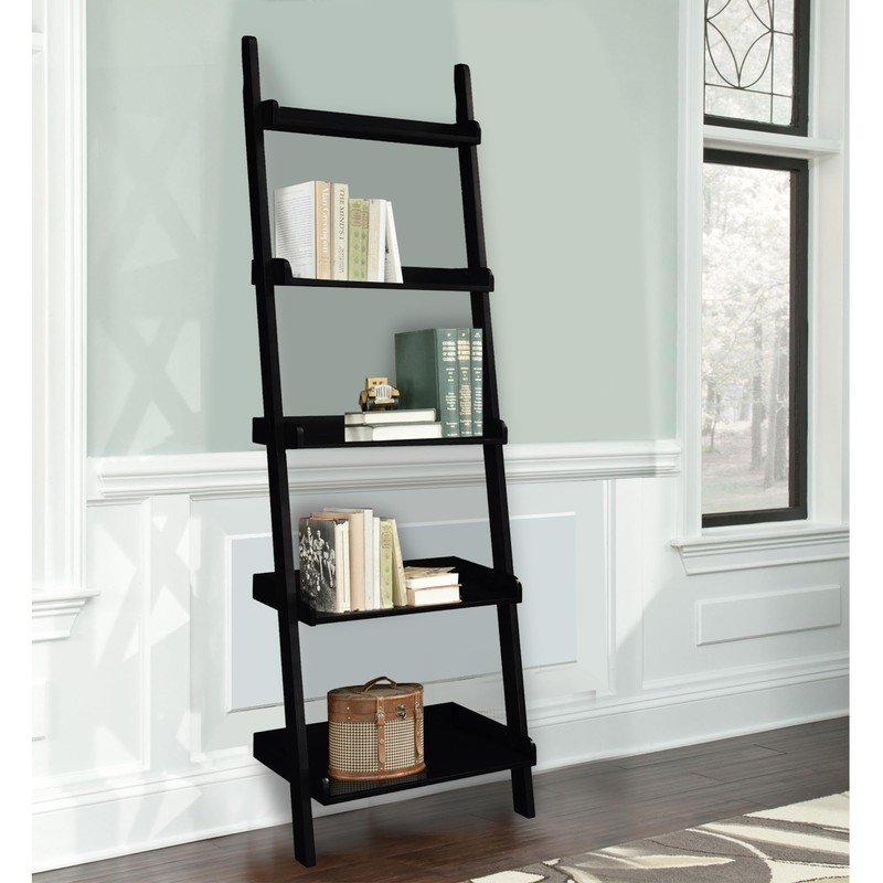 International Concepts 5 Tier Leaning Shelf, Black