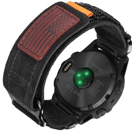 Soft Suede Leather Watch Band, 26mm Military Strap Compatible with Garmin Instinct 3 50mm/Fenix 8 51mm/7X/7X Pro/6X/6X Pro/5X/5X Plus, Tactix 7 Pro/Delta, Quatix 6X/5X, Descent MK1/MK2, Instinct 2X