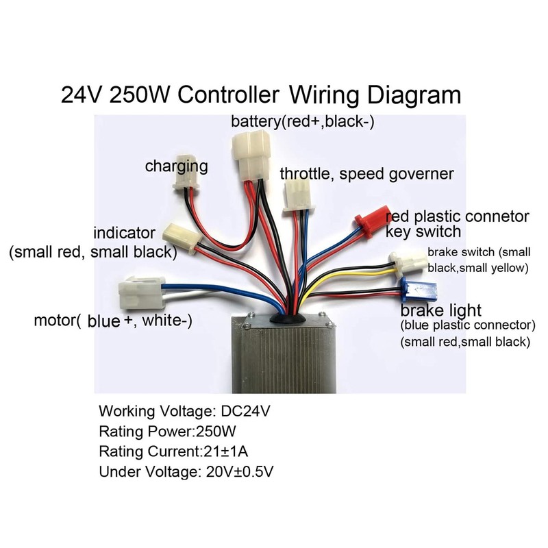 24V 250W Brushed Motor Speed Controller Throttle Grip Power Lock