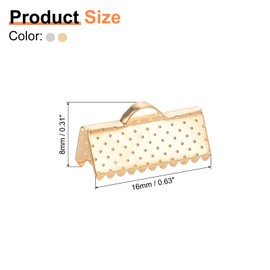 uxcell - 50 puntas de abrazadera de crimpado de cinta de 16 mm, extremos de crimpado de marcadores, cierres de cierre para pulseras y collares, joyas, 2 colores