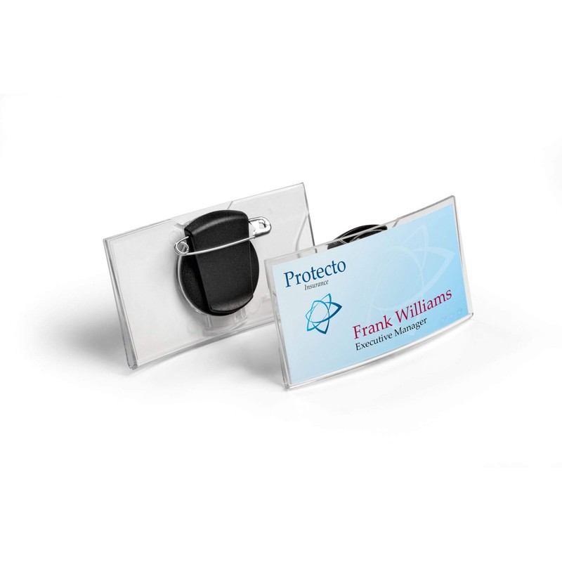 Durable Name Badges Convex with Combi-Clip for Pin or Clip