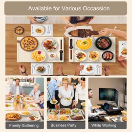 RawecuDex Warming Mat for Food 2025, Electric Warming Tray with 7 Level Temperature and 6 Timer, Food Heating Mat for Countertop Parties Home Travel Buffets Silicone Heating Pad