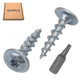 SKIR'CO (Pack of 300) Galvanised Steel 3.5 x 16mm Wood Screws Metal Screws Wafer Head Torx Head Self Tapping