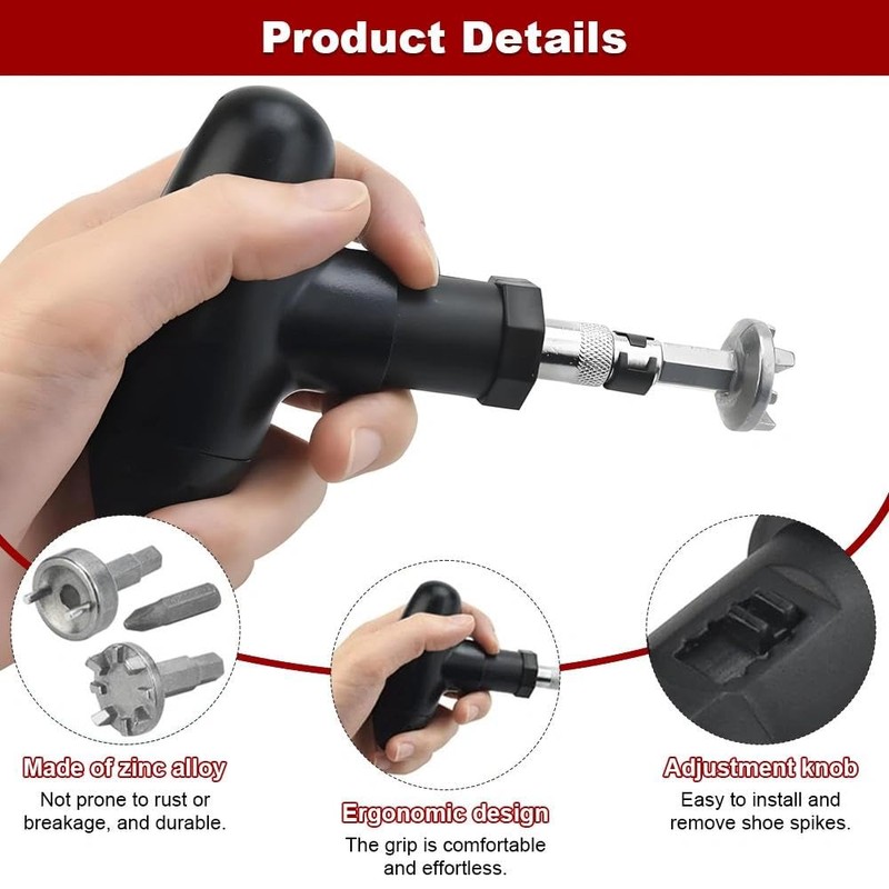 Golf Wrench Tool, Durable Golf Spike Removal Tool Kit Universal