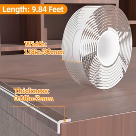 Clear Edge Protector Strip Sharp Edge Wrap Cover Tape,1.18 in x 9.84 FT,Self Adhesive Protective Bumper Guards for Cabinet Door Desk Glass Table Bed Furniture, Kitchen Countertop, Waterproof