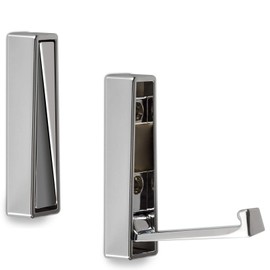 Set of 2 x Surface-Mounted Foldable Hook BARI 80 x 20 x 15 mm chromed with unique, convex Design of the Front Clothes Hook Foldable Clothes Rack Surface-Mounted Hook from SO-TECH®