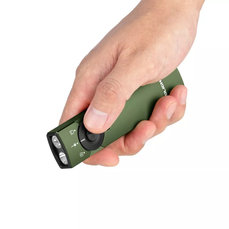 Olight Arkfeld Pro OD Green CW w/Amercian Flag, LED Light/UV/Green