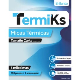Mica Térmica Carta 3ml PET EVA 200 Piezas con Acarreador Termiks                                                                                      