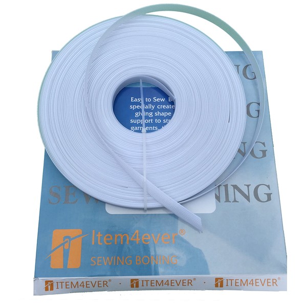 50 yds White 1/4" Rigilene Poly Polyester Boning for Nursing Cover Brass