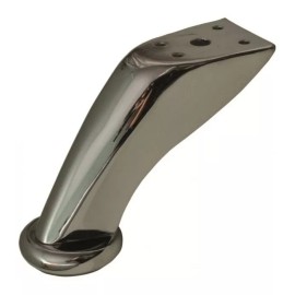 Herrajes Guerrero Pata Para Mueble Metálica Curva Cromada Hule Paquete 6 Pzas