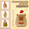 Lucky Radish 9.8-Inch Capybara Christmas Plush with Santa Hat, Soft